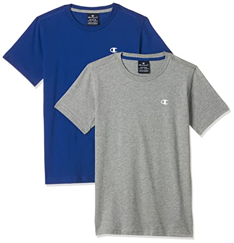 Champion Kinder und Jugendliche Legacy- Classic C-logo XL/XL T-Shirt, Helles Heather Grey und Blau, XL (13-14 Jahre ) von Champion