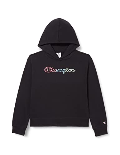 Champion Mädchen Legacy Color Ground-Powerblend Logo Boxy Hooded Sweatshirt, Nero, 15-16 anni von Champion