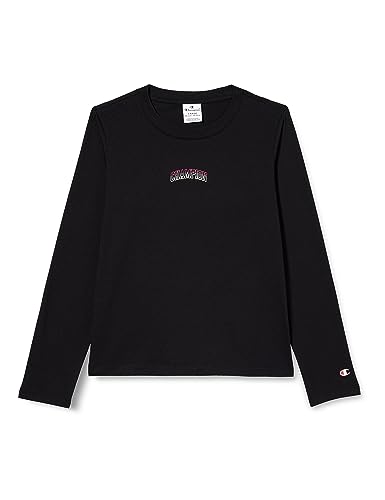 Champion Mädchen Legacy Color Punch G-S-s Crewneck T-Shirt, Schwarz, 11-12 Jahre von Champion