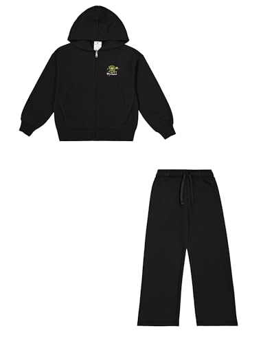 Champion Mädchen Legacy Emotional Dance G (405045) -Ultra-Light Soft Compact Powerblend Fleece Hooded Sportanzug, Schwarz (KK001), 13-14 Years von Champion