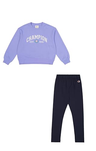 Champion Mädchen Legacy Girl-Crewneck Sweatsuit Trainingsanzug, Purple (VS097), 7-8 Jahre von Champion