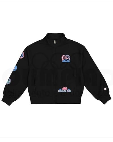 Champion Mädchen Legacy Girl-Graphic Full Zip Sweatshirt, Schwarz (Kk001), 15-16 Jahre von Champion