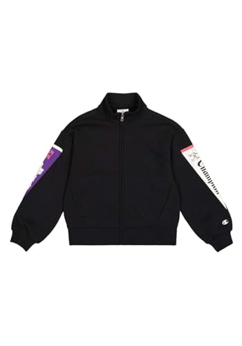 Champion Mädchen Legacy Graphic Shop G (405024) -Ultra-Light Soft Compact Powerblend Fleece Full-Zip Hoodie, Schwarz (Kk001), 11-12 Jahre von Champion