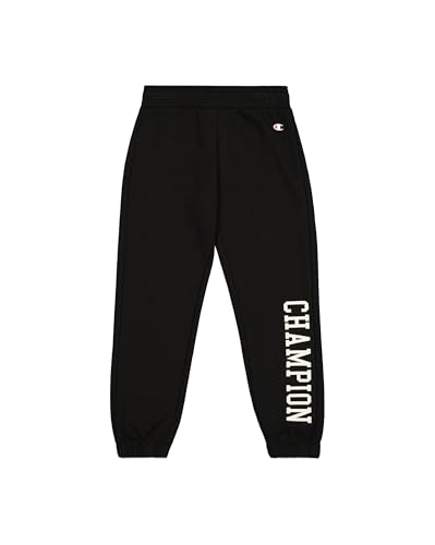 Champion Mädchen Legacy Graphic Shop G (405027) -Ultra-Light Soft Compact Powerblend Fleece Elastic Cuff Trainingshose, Schwarz (KK001), 5-6 Years von Champion