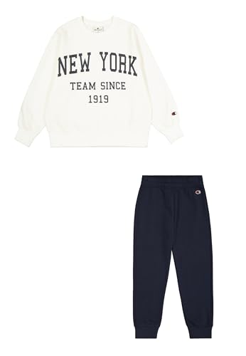 Champion Mädchen Legacy Script Shop G (405044) -Ultra-Light Soft Compact Powerblend Fleece Crewneck & Rib Cuffs Trainingsanzug Kinder, Rosa (WW003), 5-6 Years von Champion