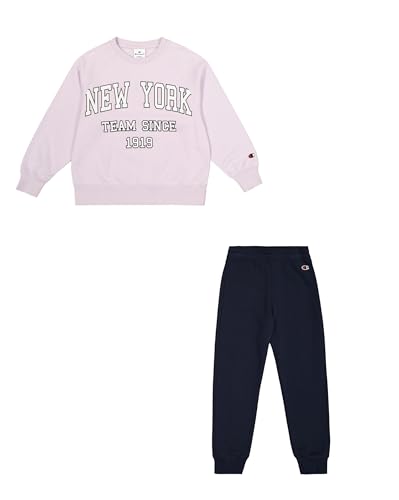 Champion Mädchen Legacy Script Shop G (405044) -Ultra-Light Soft Compact Powerblend Fleece Crewneck & Rib Cuffs Trainingsanzug Kinder, lila (VS057), 3-4 Years von Champion