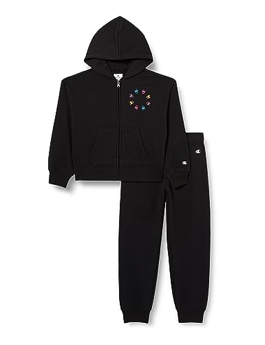 Champion Mädchen Legacy Sweatsuits G-Graphic Shop Ultralight Powerblend Fleece Hooded Sportanzug, Schwarz, 7-8 Jahre von Champion