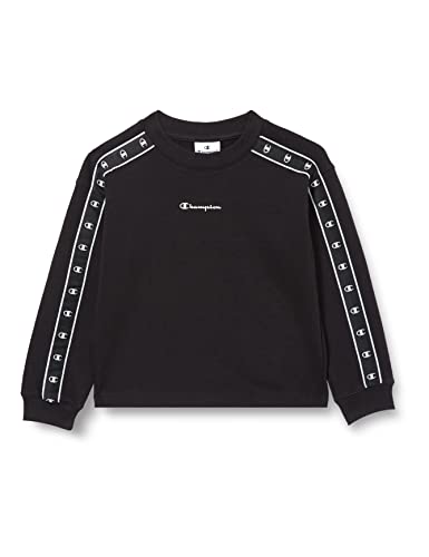 Champion Mädchen Legacy Tape 2.0-Powerblend Boxy Crewneck Hoodie, Nero, 13-14 anni von Champion