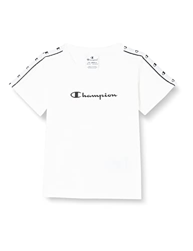 Champion Mädchen Legacy Tape 2.0-S/S T-Shirt, Weiß, 3-4 Jahre von Champion