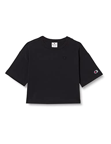 Champion Mädchen Rochester 1919-Champion Logo Oversized Crewneck S-s T-Shirt, Schwarz, 15-16 Jahre von Champion