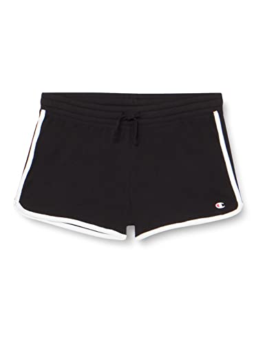 Champion Mädchen und Jungen Legacy American Classics-Soft Cotton 1x1 Rib C-Logo Shorts, Schwarz, 13-14 Jahre von Champion