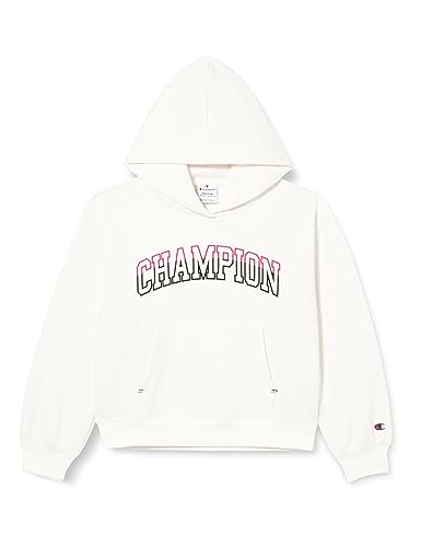 Champion Mädchen und Mädchen Legacy Color Punch G Ultralight Powerblend Fleece Kapuzenpullover, Off White, 7-8 Jahre von Champion