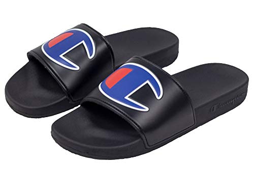 Champion Mens Ipo Big C Logo Slide Sandal (Black Red, numeric_5) von Champion