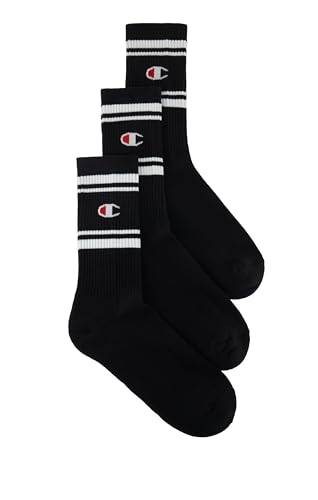 Champion Seasonal Socks 3PP C-Logo Crew, Schwarz, 39-42 EU (6-8 UK) Unisex - Erwachsene -FW23, Nero von Champion