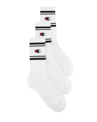 Champion Unisex Seasonal Socks 3pp C-Logo Crew Stutzen, Weiß Mehrfarbig (WW001), 39-42 von Champion