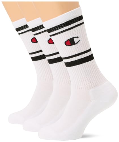 Champion Seasonal Socks 3PP C-Logo Crew, Weiß, 39-42 EU (6-8 UK) Unisex - Erwachsene -FW23, Bianco von Champion