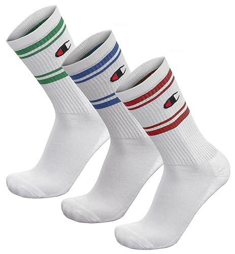 Champion Unisex Seasonal Socks 3pp C-Logo Crew Stutzen, Weiß Mehrfarbig (WW001), 43-46 von Champion