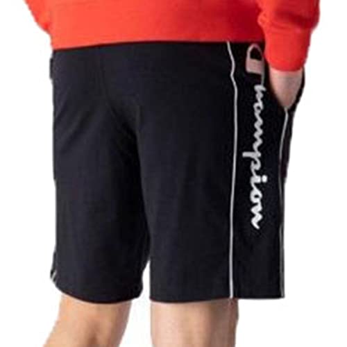 Champion Herren Legacy Authentic Pants Athletic Jersey Combed Vertical Logo Bermuda Badehose, Nero, L von Champion