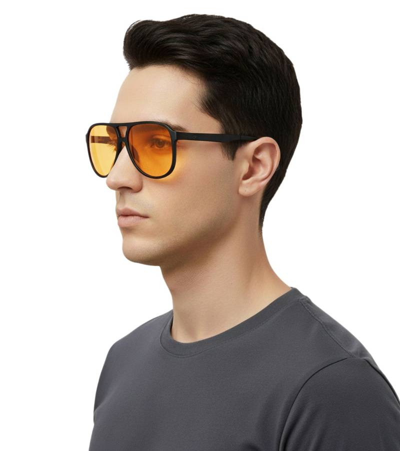 Champion Sonnenbrille Herren Freizeit-Brille im Aviator-Stil Urlaubs-Brille CU513401 Orange/Schwarz von Champion