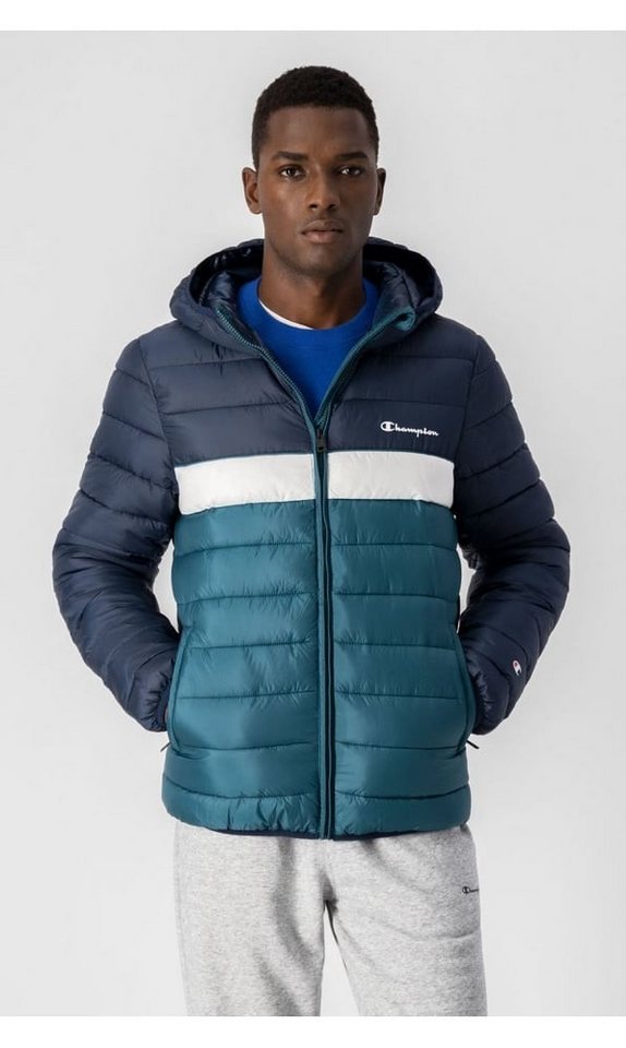 Champion Funktionsjacke Steppjacke - Stripe mit Kapuze (100% Polyester) - dunkelblau Herren von Champion