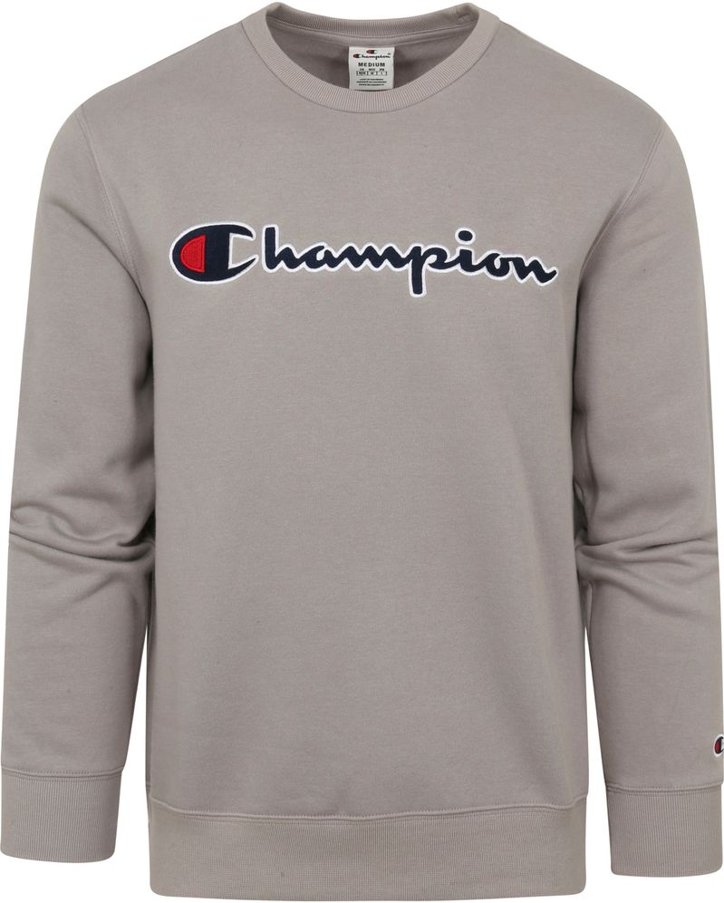 Champion Sweater Script Logo Grau - Größe M von Champion