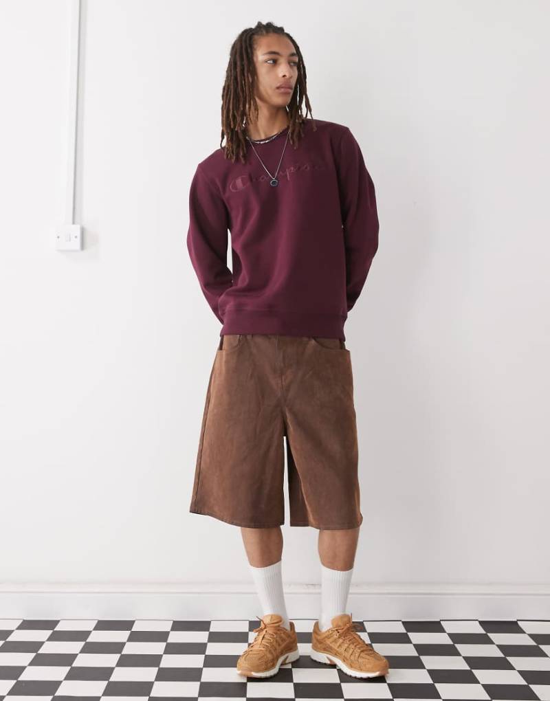 Champion - Sweatshirt in Burgunderrot mit Rundhalsausschnitt von Champion