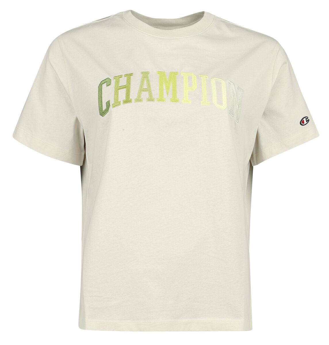 Champion T-Shirt - Crewneck T-Shirt - S bis XL - für Damen - Größe L - beige von Champion