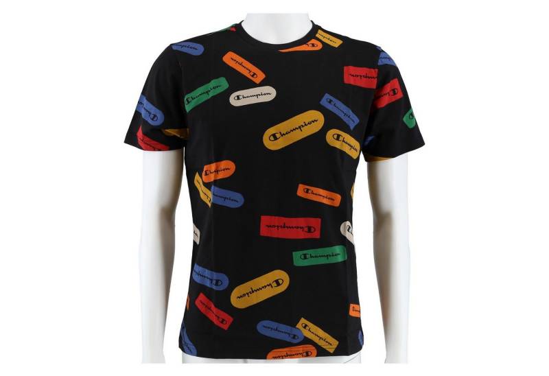 Champion T-Shirt Freizeit (Baumwolle) Allover Logo-Print schwarz Kinder von Champion