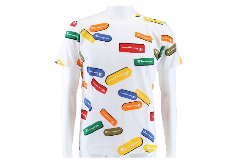 Champion T-Shirt Freizeit (Baumwolle) Allover Logo-Print weiss Kinder von Champion