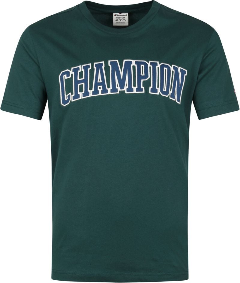 Champion T-Shirt Logo Dunkelgrün - Größe M von Champion