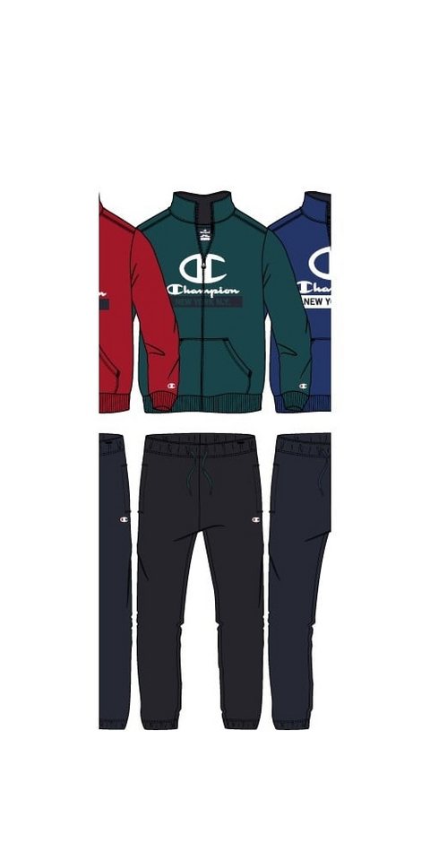 Champion Trainingsanzug (Jacke&Hose aus Baumwolle) mit New York-Logo tealblau/dunkelblau von Champion