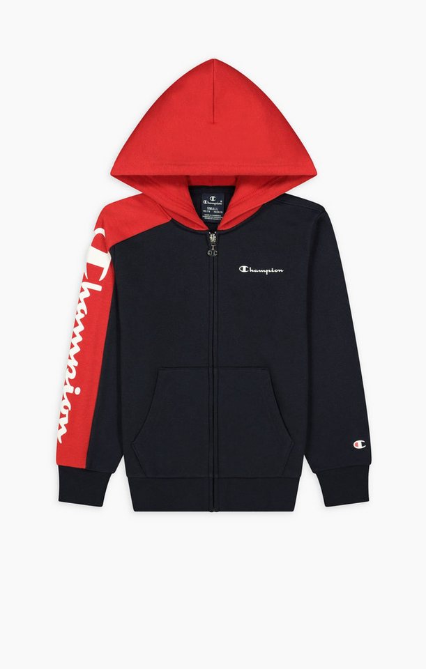 Champion Trainingsjacke Kapuzenjacke Color Block navyblau/rot Jungen von Champion