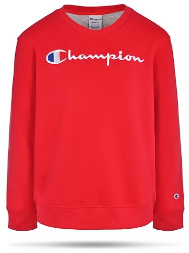Champion Uni Heritage Kids Fleece Script Pullover Sweatshirt, Signature Red, XL von Champion