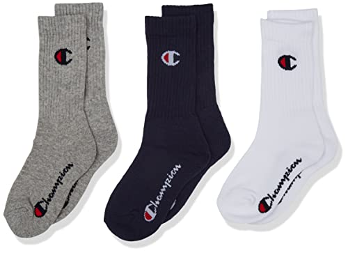 Champion Unisex Kinder Core- Junior 3pp Crew Socken, Schwarz/Weiß, 31-34 EU von Champion