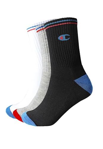 Champion Unisex Core 3PP Crew Innensocken, Multicolore (Nero/Bianco/Grigio Melange Chiaro), 39-42 EU (9-11 UK) (3er Pack) von Champion