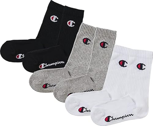 Champion Unisex Core 3PP Crew Innensocken, Multicolore (Rosa Fenicottero/Nero/Lavanda), 35-38 EU (2-5 UK) (3er Pack) von Champion