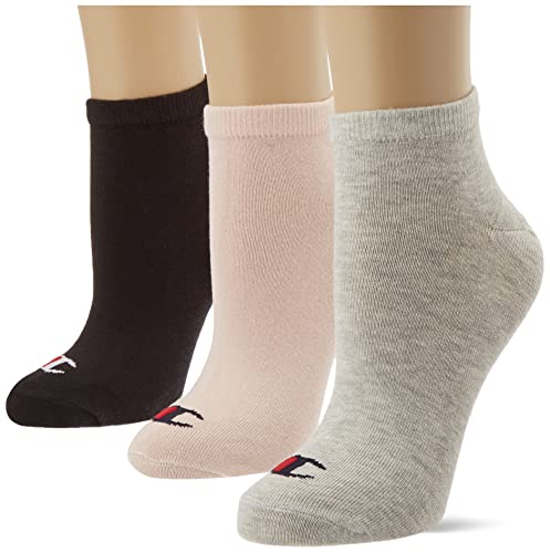 Champion Unisex Core 3PP Sneaker Freizeitsocken, Rosa Antico/Grigio Melange Chiaro/Nero, 35-38 (3er Pack) von Champion