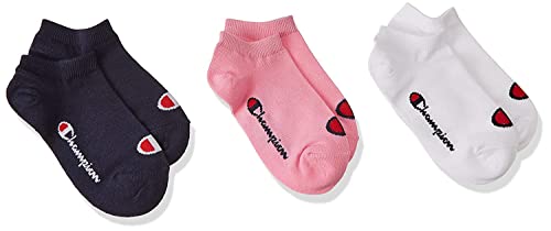 Champion Unisex Kinder Core-Junior 3PP Sneaker Socken, Rose Fuchsia, Weiß, Marineblau, 27-30 EU (3er Pack) von Champion