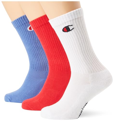 Champion Unisex Core 3pp Crew socken, Rot/Weiß/Blau (RS032), 35 to 46 (3er Pack) von Champion
