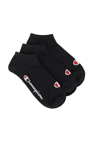 Champion Unisex Basics 3pk Sneaker Socken, Schwarz, 39-42 EU von Champion