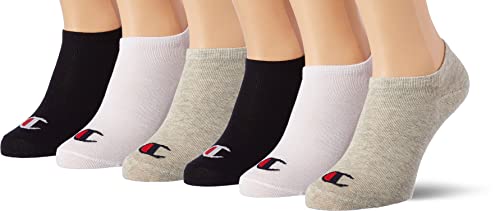 Champion Unisex Core 6PP Sneaker Freizeitsocken, Hellgrau Meliert, Weiß, Schwarz, 35-38 (6er Pack) von Champion