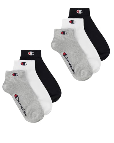 Champion Unisex Basics 6pk Quarter Socken, Hellgrau Meliert, 43-46 EU von Champion