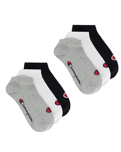 Champion Unisex Basics 6pk Sneaker Socken, Hellgrau Meliert, 39-42 EU von Champion