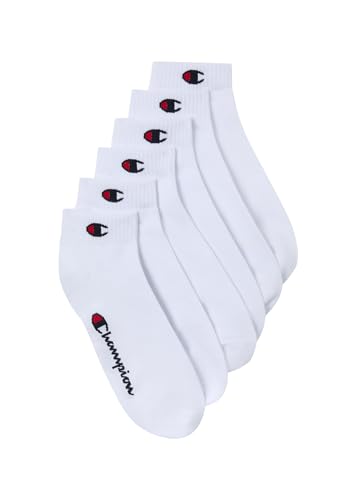 Champion Unisex Basics 6pk Quarter Freizeitsocken, Weiß, 39-42 EU von Champion