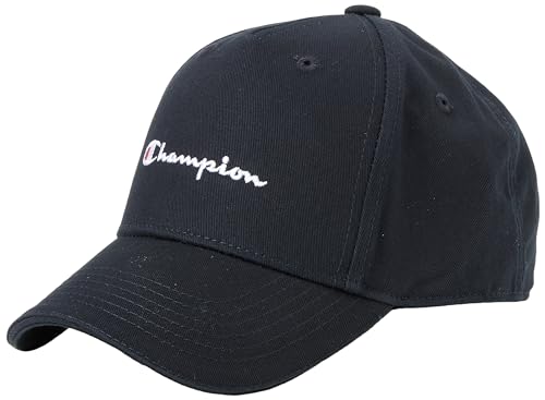 Champion Unisex Icons Accessories-805973 Woven Cotton Twill Script Logo Baseballkappe, Marineblau, One Size von Champion