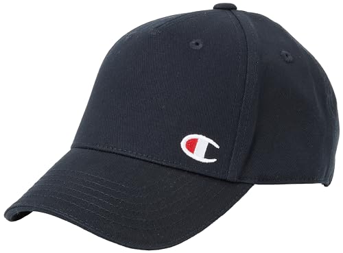 Champion Unisex Icons Accessories 805974 Gewebter Baumwoll-Twill C-Logo Baseballkappe, Schwarz, One Size von Champion
