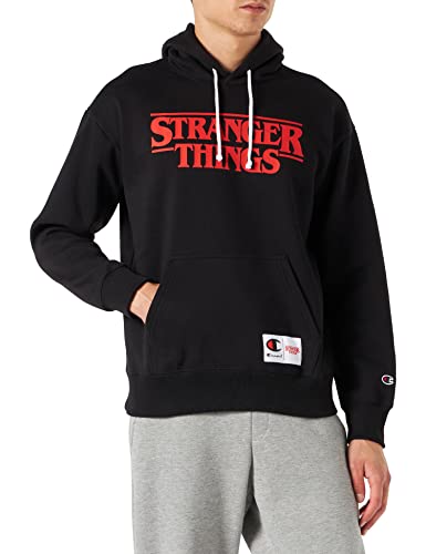 Champion Unisex X Stranger Things Felpa Con Cappuccio Kapuzenpullover, Schwarz (Kk001), XL von Champion