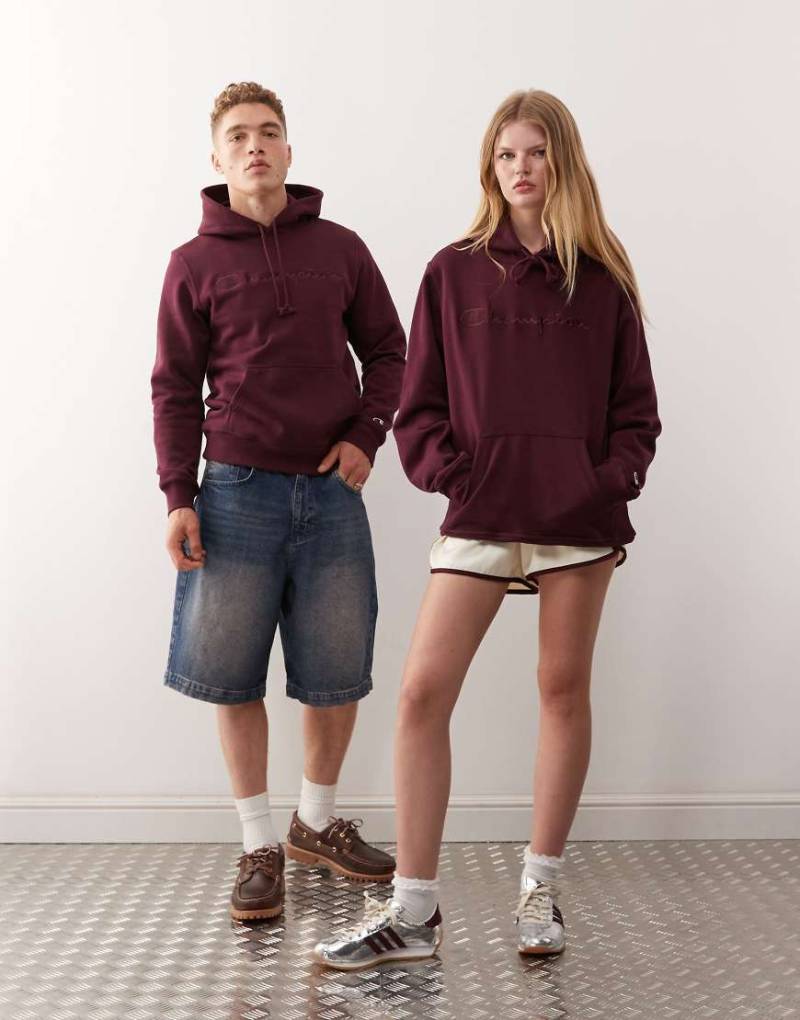 Champion - Unisex-Kapuzenpullover in Burgunderrot von Champion