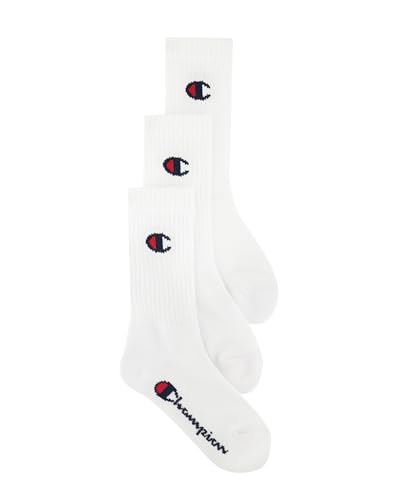 Champion Unisex Kinder Core-Junior 3PP Crew Socken, Weiß, 31-34 EU (3er Pack) von Champion