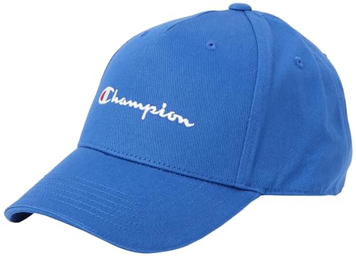 Champion Unisex Kinder Icons Accessories Junior Caps-802421 Woven Cotton Twill Small Script Logo Baseballkappe, Elektrischblau, Einheitsgröße von Champion